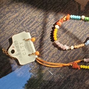 City Orange Necklace and Earrings